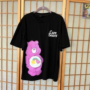 SEE PHOTOS! Care Bears "Best Friend Bear" Black Crew Neck T-shirt